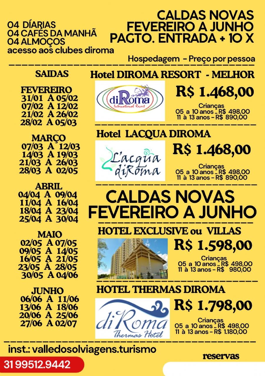 CALDAS NOVAS - REDE DIROMA DE HOTEIS 